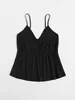 Finjani Plus Size Women Vest Soild Frenchy Solid Ruffle Hem Cami Top Casual Clothing für den Sommer 240412