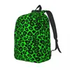 Рюкзак леопардовый животный мальчик девочка лайм зеленый и черный легкий рюкзаки, полиэстерские школьные школьные сумки, походы на заказ рюкзак
