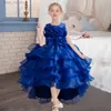 Meisjesjurken Flower Boy Cake Fluffy Design Girl Tail Fluffy Princess Dress Perfect voor feest- en banketjurken van 4-12 jaar T240415