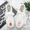 Chaussures décontractées pour femmes baskets peintes à la main toile harajuku ulzzang pompes blancs été