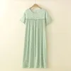 Sukienki imprezowe 2024 Letnie sukienka midi w rozmiarze plus size dla kobiet duże krótkie rękaw O Green Floral 3xl 4xl 5xl 6xl