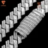 Lifeng Jewelry Mens S925 Hip Hop Cuban Link Chain White Gold PLATS VVS Moissanite Cuban Link Chain IECD Out Diamond Necklace