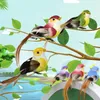 Décorations de jardin Produits de plumes d'oiseau artificiel faux Sparrow 12pcs mini oiseaux de simulation décoratif avec griffe pour bricolage artisanal