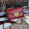 Tasarımcı Crossbody Bag 10a Kaliteli Omuz Messenger Çantaları Deri Kalp Şekleli Desen Manyetik Düğmesi Çok Renk Çantaları Çanta