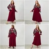 Plus size jurken maketina rode jurk dames herfst winter vrouwelijk v nek lange mouw borduurwerk bloemen feest maxi drop levering kleding dhbwj