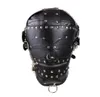 PU Lederhaube Masken Erwachsene Produkte Fetisch Voll Cover Head Bondage -Einschränkungen Maske mit Lock Cosplay Slave Sex Toy für Paare 7641926