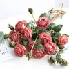 Fiori decorativi fiore di seta artificiale per decorazione del matrimonio europeo tè di tè rosa camelia fai da te casa e giardino 1 pc 2 pezzi 2024