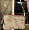 with box Fashion designer Bag Female New Pink Love Mahjong Pvc Coated Old Flower Single Shoulder Underarm bag