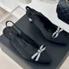 Designer Women's High Heel Shoes Sling Sandals Classic Crystal Bow Sandals Luxury Dress Shoes Crystal High Quality Slim High Heels Shoes 6cm Wedding Party Sandals