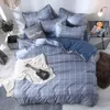 Bedding Sets Simple Fashion 2024 Set 5 Size Grey Blue Flower Bed Sheets 4pcs/set Cover Linen Side Pastoral AB Duvet Sheet