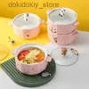 Bento Boxes ciotola in ceramica creativa simpatica ramen istantanea istantanea tazza di ciotola kawaii giapponese per bambini bento box con container da tavolo L49