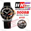 Femtio Fathoms Barakuda 5008b A1511 Automatisk herrklocka HKF Black Dial Yellow Markers Rubber Strap Super Edition Reloj Hombre Montre Homme Watches Puretime