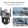 System 4K 8MP Security Camera Outdoor WiFi 10x Digital Zoom Three Lens CCTV Dual Screen Surveillance Cam Auto Tracking Twoway Audio