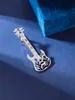 Men's new stainless steel electroplated silver guitar styling personality fashion tie clip