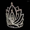 Haarclips Luxe bruids headal headwear schoonheid vrouwen tiaras kroon steentjes tiars volledige ronde verjaardag