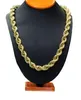 Fashion 8mm 10mm Hip Hop Rope Chain Necklace 18K Gold Catena a catena placcata 24 pollici per uomini B022435395