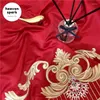 Zestawy pościeli Rabat Luksusowy egipski haft bawełniany Piękne kołdry okładki King Size Flower Blace Silk Bedset Nordica 2