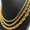 MEN039S CHAINS RAPPER039S ROPE MIAMI CHAIN 4 6 8 MMゴールドシルバーステンレススチールロープリンクネックレスヒップホップJ2723374