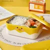 Bento Boxen Edelstahl Iittle Yellow Enten Bento Box mit Doppel-Side-Lockin-Clips Lunchbox 1000 ml für Arbeit/Schule/Büro und Reise L49