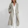 Jaquetas femininas Cardigan frontal aberto LAPEL ELEGENTE PARA MULHERES MENISM MED MID LIMPED COM BOLTENS DUPLE