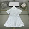 Klasikler kızlar parti ddress mavi ince çizgiler bebek etek boyutu 100-150 cm çocuk tasarımcı kıyafetleri akademik tarzı prenses elbise 24Pril