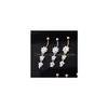 Navel Bell Button Rings Yyjff D0684-2 3 Colors Nice Styles Clear Color Belly Ring Piercing Body Jewlery 1.6X11X5/8 Drop Delivery Jewel Dhcab