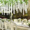 Dekorativa blommor 12 Pack Artificial Fake Wisteria Vine Ratta Hanging Garland Silk String Home Party Wedding Decoration Flower Wholesale