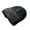 Berets Winter Angola Fur Knaked Beanies For Women Fashion Solid Warm Cashmere Wool Skullies Cap vrouwelijke drievoudig dikke hoeden