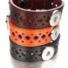 Otras pulseras Punk Rock Hollow Out 008 Real Genuine Leather Fit de 18 mm Botón Snap Bangle Charm Jewelry for Women Men Gift 24Cml240415