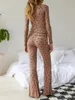 Y2k Fairy 2 Piece Pajamas Set Long Sleeve Button Down Fitted Crop Top Leggings Set Women Casual Lounge Pants Outfits Sleepwear 240407