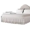 Wrap Around Bed Kjol White Elastic Band Lätt att installera Fade Resistant Queenking för rum 240415