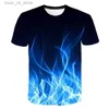 T-shirts Summer Cool Ghost Fire T-shirt 3D Printed Boys Girls Casual Oversized hip-hop Tops Kids Tees Short Sleeve Clothing T240415