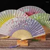 Estatuetas decorativas personalizadas fã dobrável fofo portátil chinês de bambu chinesa antigo ventilador portatil itens de decoração de casa de luxo