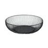 Bowls Iron Storage Basket Round Wire Morden Art Bowl With Hollow Design Black
