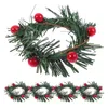 Decorative Flowers 5 Pcs Cheistmas Wreath Christmas Centerpieces Tables Household Foil Garland Xmas Wreaths Plastic Rings Garlands