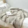 Blankets Handmade Knitted Blanket Thick Knitting Autumn Warm Solid Color Sofa Throw Bedspread Bed Cover Nap Decor