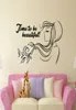 Vacker fras Beauty Spa Wall Decal Hair Salon Woman Art Sticker Mural Wallpaper Girls Bedroom Decals Vinilo Pared6183439