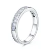 Lokkei Trendy 925 Sterling Silver 2*2mm Princess Cut Moissanite Stone Half Eternity Square Tennis Ring