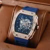 watchmen menwatch relogios relgio richardmill milles watch Hollowed Out Bottom with Diamond Inlay Full Sky Star Ipg Electroplated Dial Non Mechanical