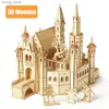 3d puzzels ury 3d houten puzzel huis koninklijke ridders kasteel met doos montage retro speelgoed voor kinderen volwassen diy model kits decoratie geschenken y240415