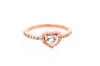 Rose Gold Heart Rings passar för original stil smycken glittrande förhöjd hjärtring 188421c022822632