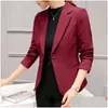 Costumes de femmes Blazers Femmes Elegant Business Lady Jacket Femme Fl Sleeve Work Blazer Femme Mabinet décontracté Six Color Disponible Clothi Dhqje