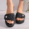 Slippers Crystal Women Wedges Sandals Casual Fashion Summer Shoes 2024 Outdoor Walking Beach Dress Flip Flops Female Slides