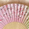 Estatuetas decorativas personalizadas fã dobrável fofo portátil chinês de bambu chinesa antigo ventilador portatil itens de decoração de casa de luxo