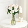 Decorative Flowers High Imitation Moisturizing Rose Fake Bouquet Vases For Home Decoration Accessories Wedding Plants Artificial