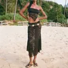 Seksowna spódnica Hirigin w stylu plażowym 2 -częściowy zestaw kobiet w stylu vintage kwiatowy koronkowy Sheer midi spódnica + opakowanie klatki piersiowej bez rurki rurki