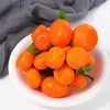 果物と葉のあるパーティーの装飾フルーツディスプレイ模倣3-6ブランチタンジェリンモデル人工偽のオレンジの装飾