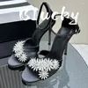 Chaussures habillées 2024 Sandales féminines High Heels Bridal Ultra Heel Design 10,5 cm Incrustation en diamant polyvalent