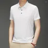 Men's Polos Cool Down Summer T Shirt Mesh Ice Silk High-End Short-Sleeved T-Shirt Collar Solid Color Polo Fashion Casual