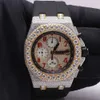Premium luksus dostosuj złotą czarną lodową lodową mrożoną vvs moissanite Diamond Watch Hip Hop Mechanical Watch z certyfikatem GRA